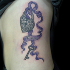 Freehand heart locket tattoo 1