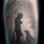 a girl and her dog